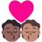 Kiss- Person- Person- Medium-Dark Skin Tone- Medium Skin Tone emoji on Microsoft